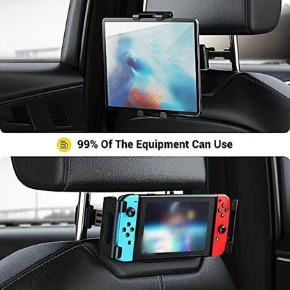 Universal Car Seat Back Tablet Stand: Adjustable & Retractable Design