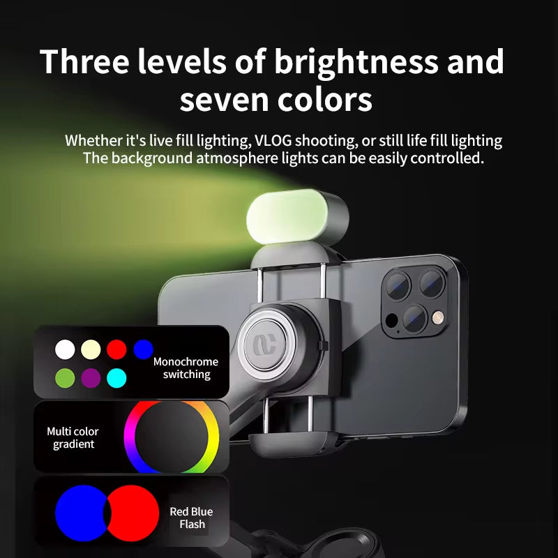 AOCHUAN 3-Axis Gimbal Stabilizer for Smartphones: Fill Light & Face Tracking