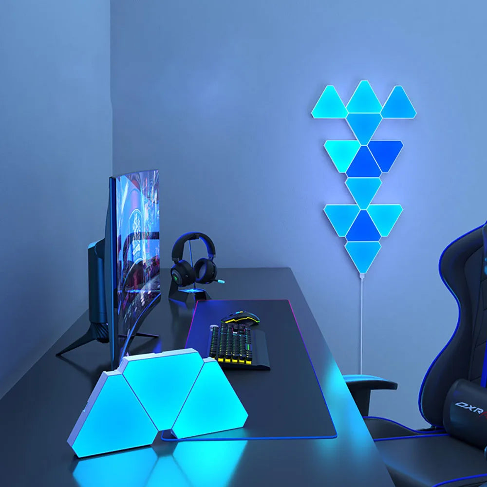 Quantum LED Triangular Lamp: RGB Light for Bedside & Office Decor