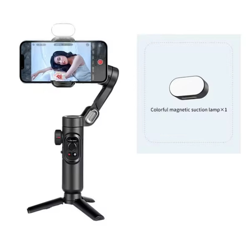 AOCHUAN 3-Axis Gimbal Stabilizer for Smartphones: Fill Light & Face Tracking