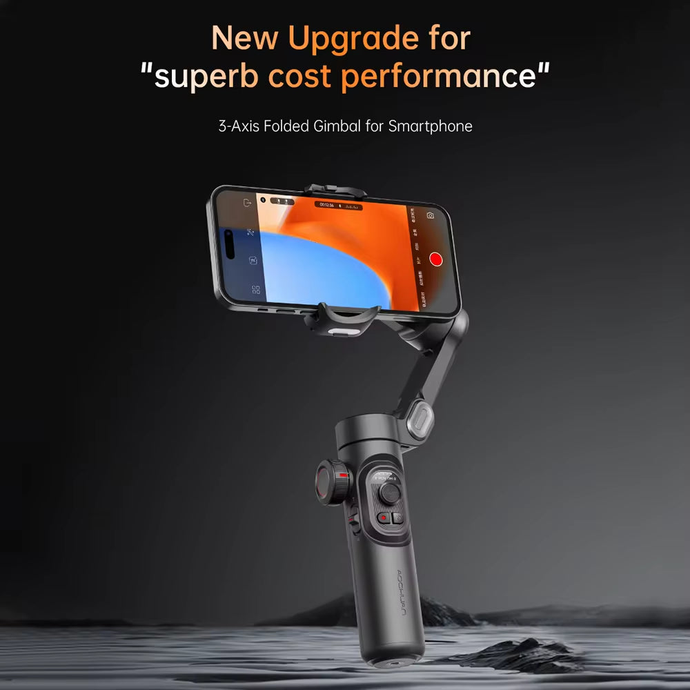 AOCHUAN 3-Axis Gimbal Stabilizer for Smartphones: Fill Light & Face Tracking