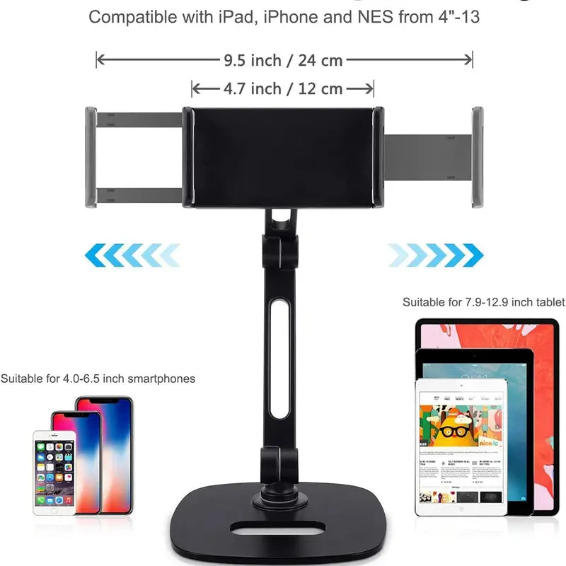 Universal Adjustable Tablet & Phone Stand: Rotatable Desktop Holder