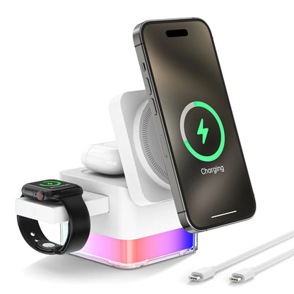 MagSafe Wireless Charging Station: 3-in-1 Stand for iPhone, Watch & AirPods