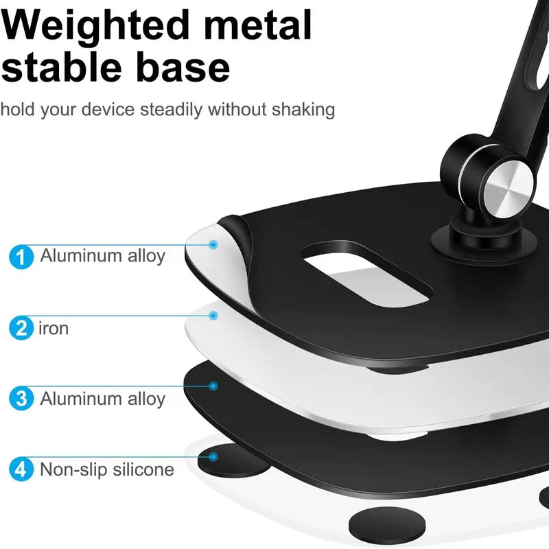 Universal Adjustable Tablet & Phone Stand: Rotatable Desktop Holder