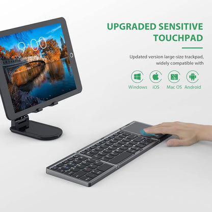 Compact Foldable Keyboard with Touchpad for Mac, iOS & Windows (Russian/English)